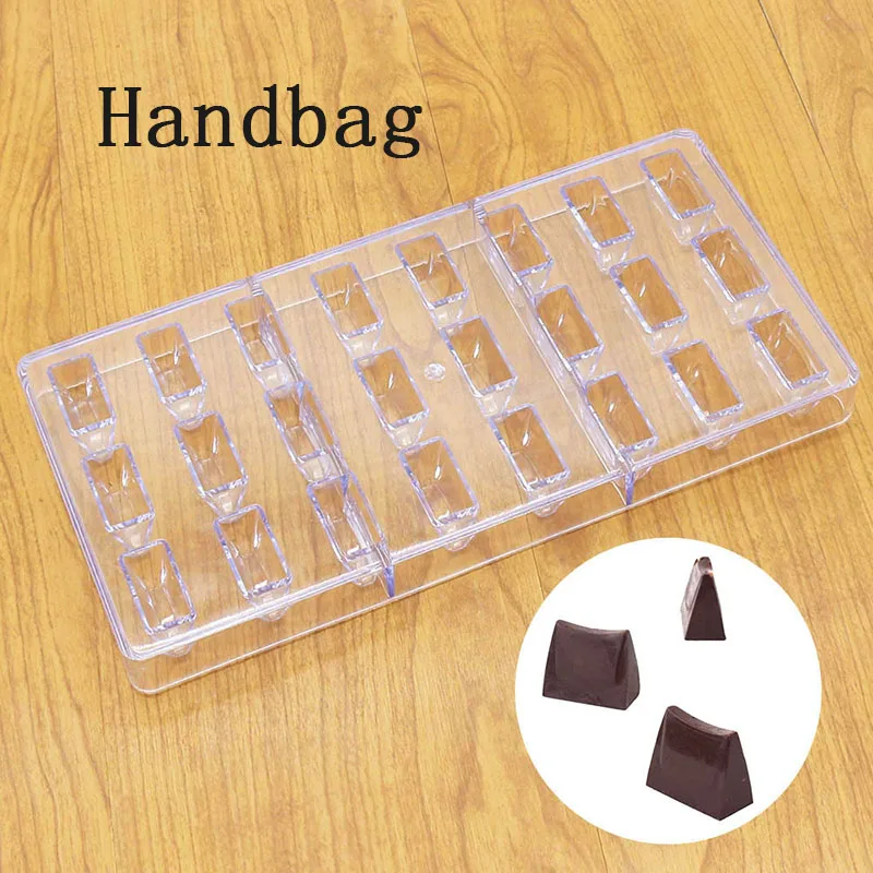 Handbag 21 Grids Multiple Styles Chocolate Mold Polycarbonate High Quality Chocolate Mould Candy Mold Baking Tools - Цвет: Handbag