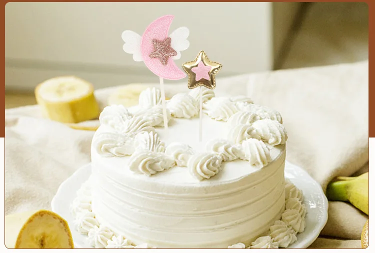 Baby Shower Girl алмазные ангельские крылья PU кекс украшение для кексов инструменты вспышки звезды луна звезда Топпер для торта с кошкой вечерние украшения