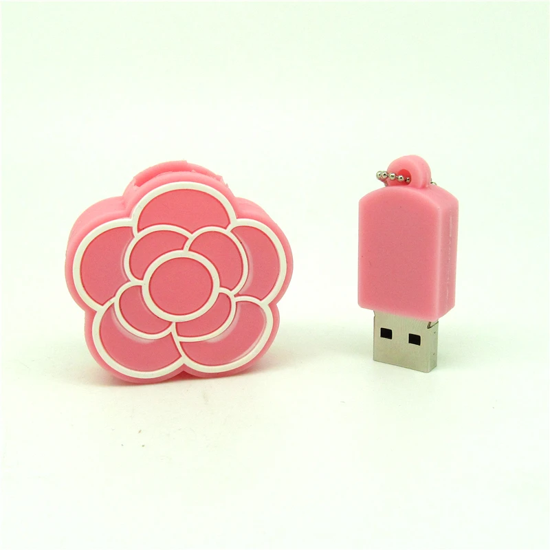 Модный розовый USB флеш-накопитель черный и белый цветок ручка-накопитель