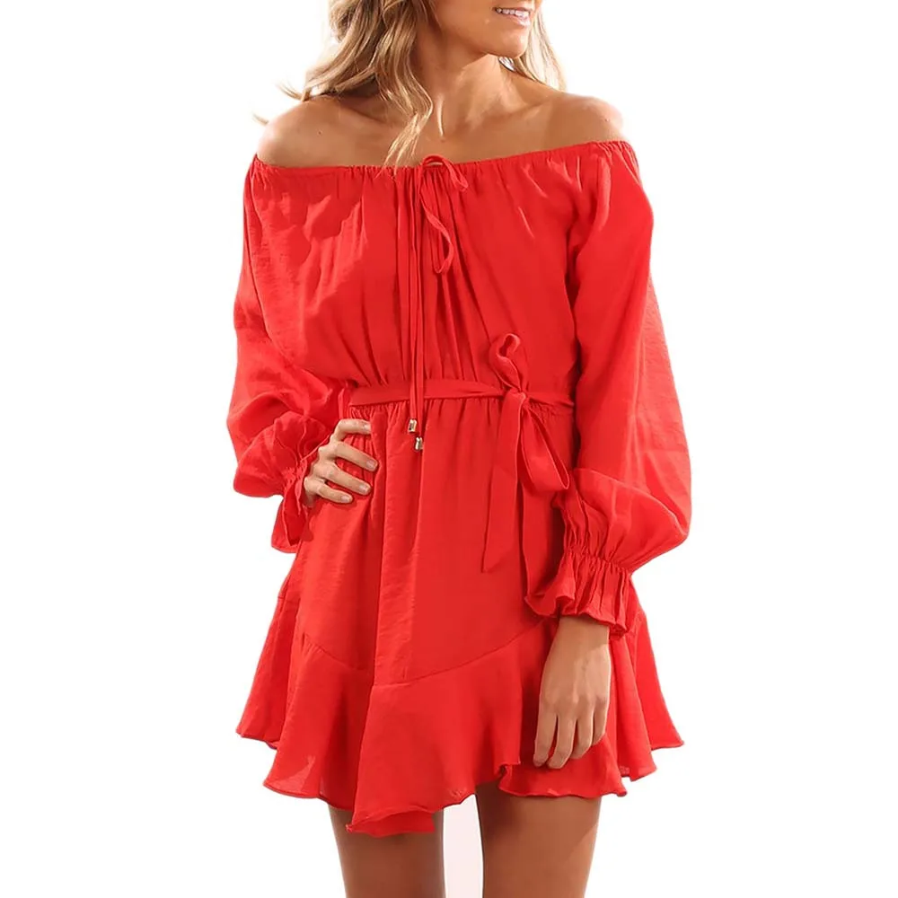 2017 модное осеннее женское сексуальное платье с открытыми плечами длинным