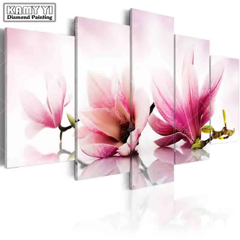 

full square drill Diamond embroidery beautiful Magnolia 5D DIY diamond painting Cross Stitch Multi-picture home decoration