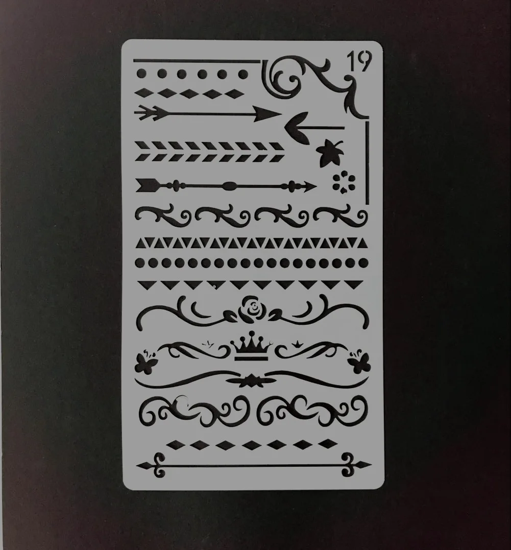 Freeshipping Dokibook Decorative Graffiti ruler DIY notebook painting ruler stencil Cute Stationery Creative ruler template
