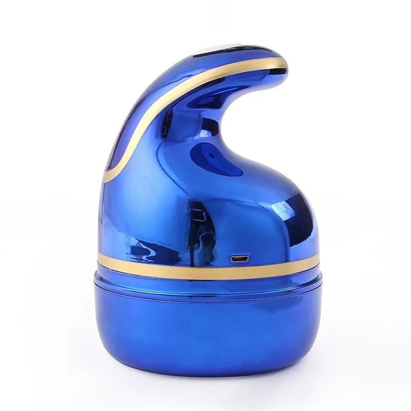 blue Мягкий Электрический массажер для домашних животных, зарядка через usb, 3D Головка кошки, всенаправленный автоматический вращающийся массажер, моющийся, забавная игрушка для кошек, для домашних собак - Цвет: blue