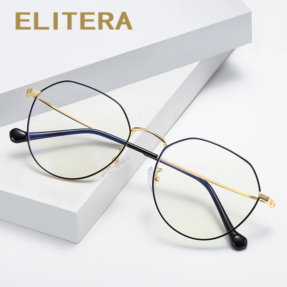 ELITERA женские круглые очки прозрачная оправа для очков золотые металлические |