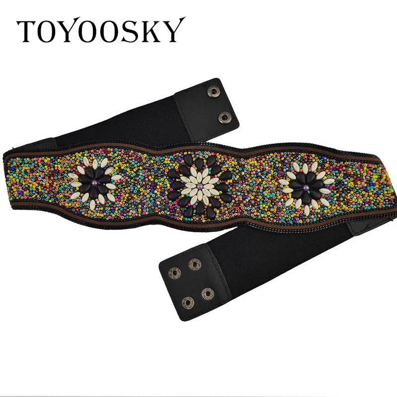 Женский широкий ремень TOYOOSKY роскошный этнический пояс с бирюзой в богемном стиле