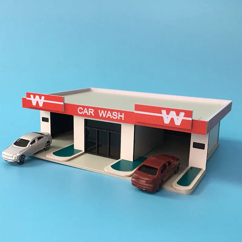 DIY 1/150 N Масштаб белый коричневый Автомойка модель строительства дома поезд сцена
