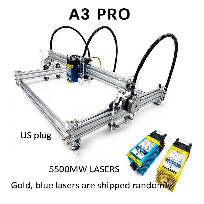 10 US Plug A3 Pro мини-станок для лазерной резки 5500wm/3500wm/5500 МВт/7 Вт/15 Вт лазерная головка DIY машина гравер для резки древесины PWM - Цвет: 10