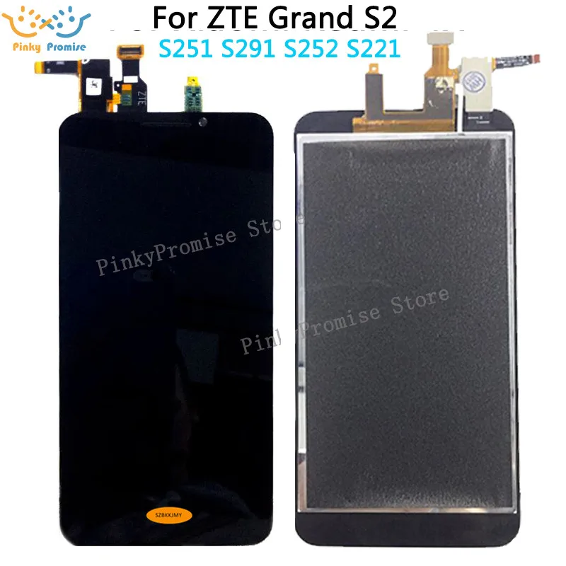 ЖК дисплей с рамкой для ZTE Grand S2 S 2 II S251 S291 S252 S221 100% дюйма|touch screen digitizer|display lcd touch screenlcd