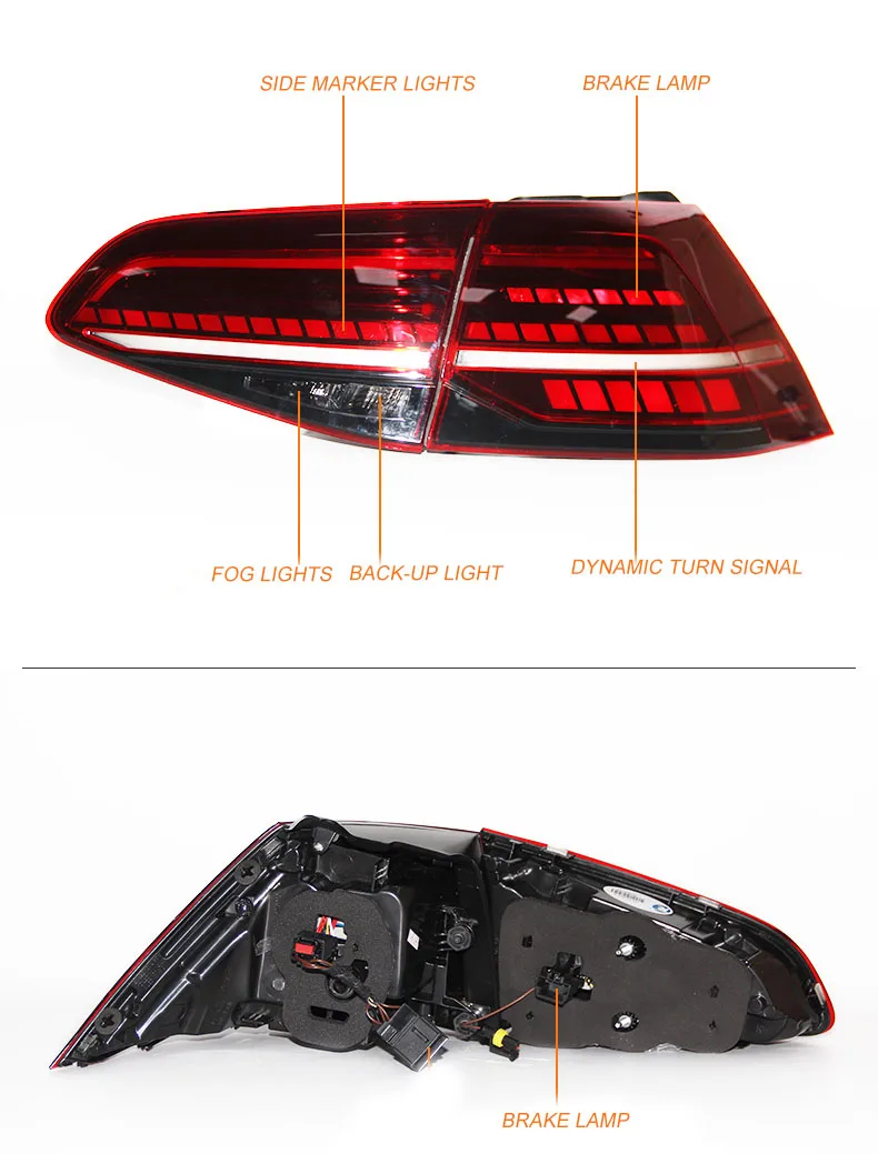 Автомобильный Стильный чехол для Volkswagen VW Golf 7 MK7 Golf7 Golf7.5 MK7.5 задние фонари задний фонарь все светодиодный задний фонарь динамический сигнал поворота