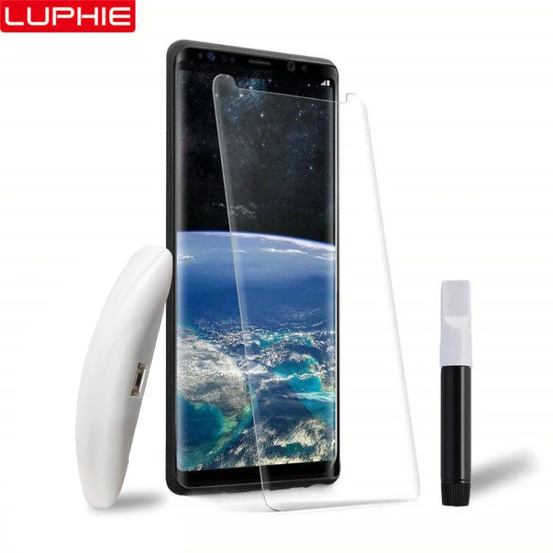 Нано жидкий Полный Клей закаленное стекло протектор экрана для samsung Galaxy S9 S8 Plus Note 9 8 S7 Edge стеклянная пленка УФ светильник