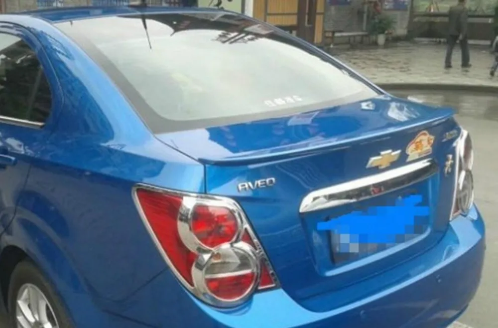 Неокрашенный задний спойлер Osmrk из АБС пластика для багажника chevrolet aveo sonic 2011 13|rear