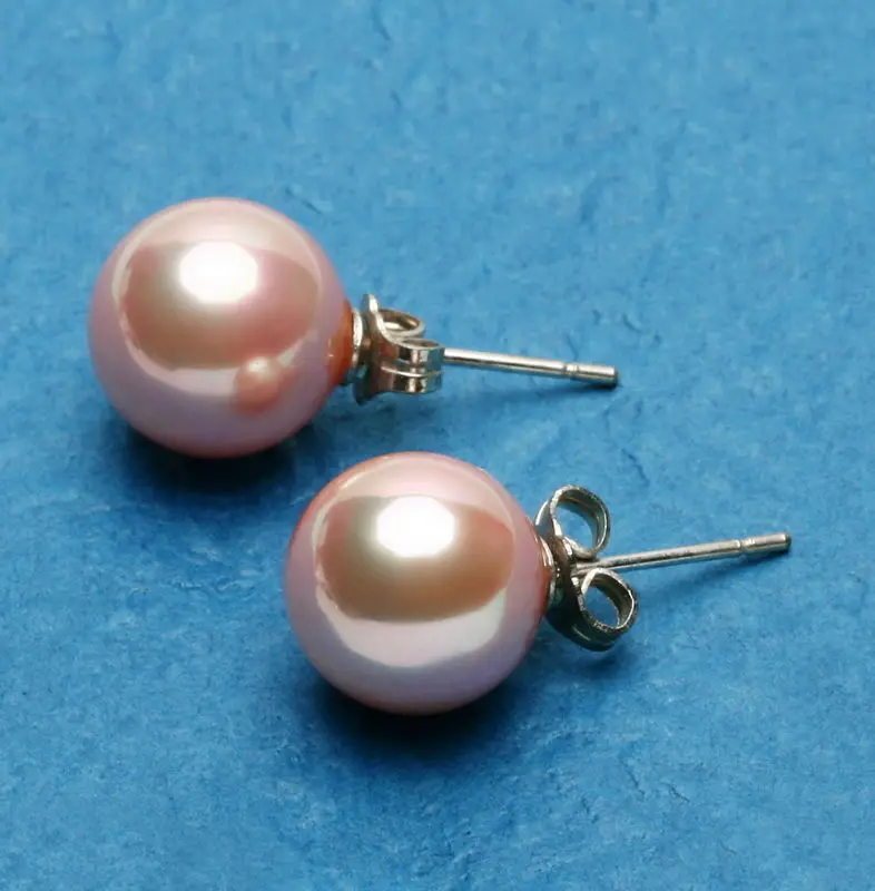 Женские серьги гвоздики с жемчугом 9 10 мм|pearl shell earrings|shell earringsbig earrings women |
