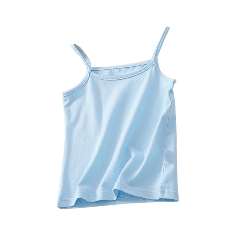 Летние майки для девочек детский жилет без рукавов однотонные топы с принтом