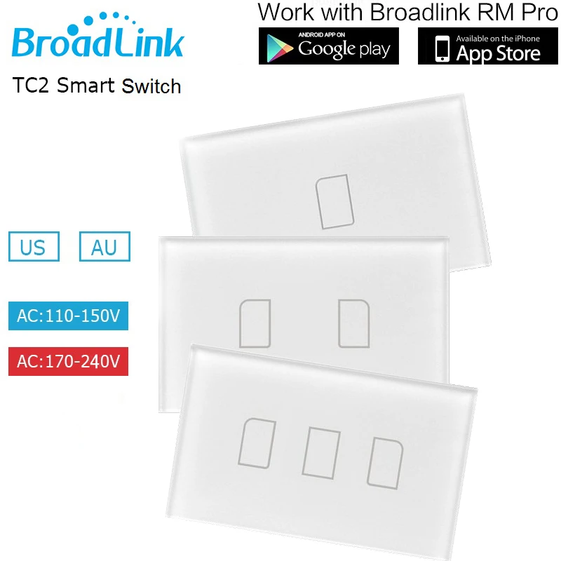 Broadlink нам tc2 трогательно 123 Gang Панель переключатель Wi Fi ios android Беспроводной пульт