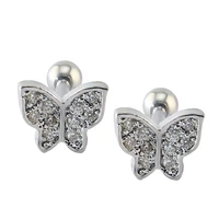 butterfly cartilage earring piercing jewelry cute stud earrings for girls helix piercing cubic zirconia ear studs