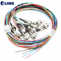 2pcs 12 colored fc bundle pigtails sm 9125um optical fiber cable 0 9mm a class ferrule ftth fc upc connector factory elink