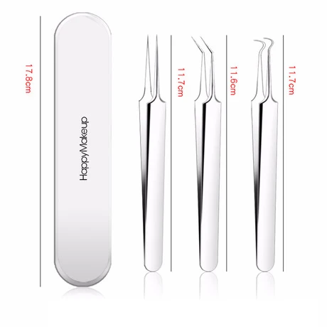 3 шт./компл. экстрактор для удаления угрей из нержавеющей стали пинцет с иглой