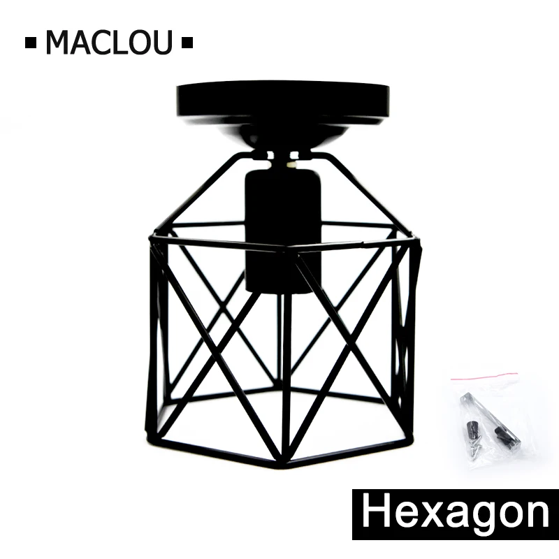 Фото Vintage Iron Black Ceiling Light LED Shade Industrial Modern Lamp Nordic Lighting Cage Fixture Home Living Room Decor Лампы и Vintage Iron Black Ceiling Light LED Shade Industrial Modern Lamp Nordic Lighting Cage Fixture Home Living Room Decor Лампы и