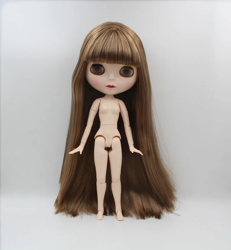 Blygirl, Blyth doll, темно-серебряные челки Прямые волосы, 1/6 Обнаженная кукла, 19 суставов, новая кукла-ракушка для лица, может сделать для нее