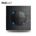 Wallpad L6 4 Gang 1 Way Satin Black Metal случайный нажатие кнопки настенный выключатель света алюминиевая пластина с синим светодиодным индикатором