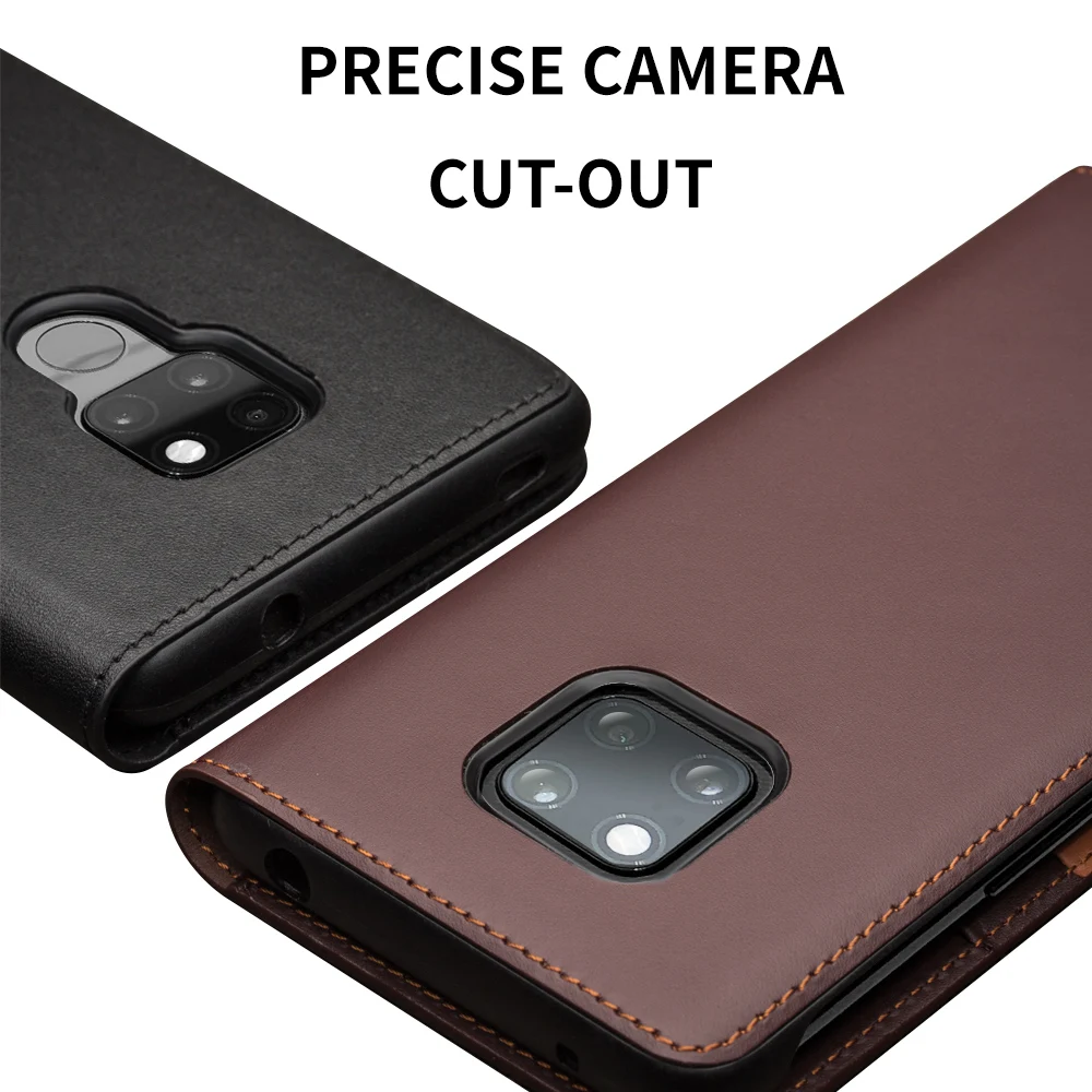 

QIALINO Luxury Genuine Leather Phone Cover for Huawei Mate 20 Stylish Handmade Flip Case with Card Slots for Mate 20 Pro