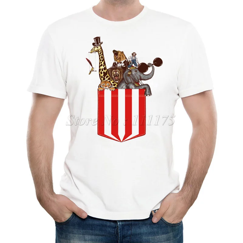 Новое поступление 2019 Мужская мода невероятный Карманный цирк дизайн футболка