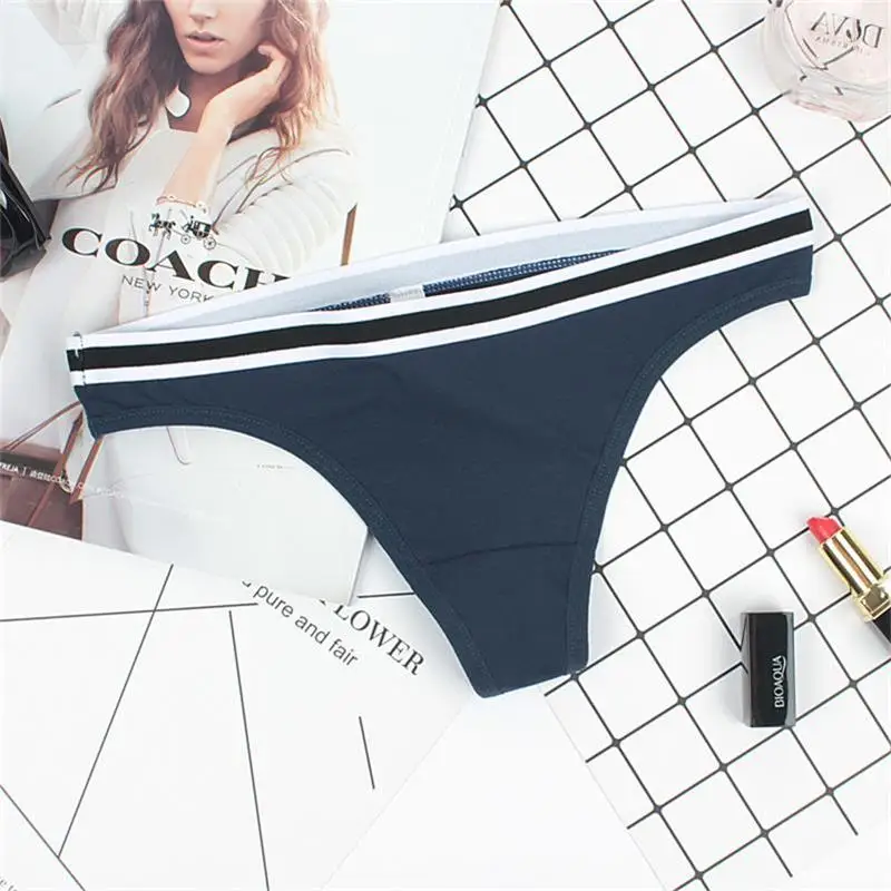 12PCS Fashion New Sexy Thong Women Underwear Panties Soft Cotton Woman G-string High Quality Female Underpants