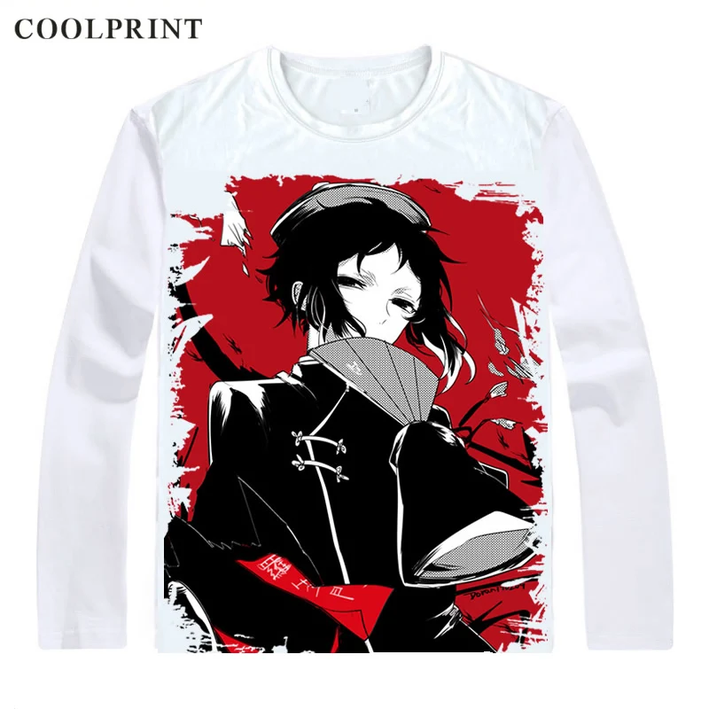 Coolprint Akutagawa Ryuunosuke футболка Bungou бродячие собаки литературная мужская футболка Повседневная Винтажная футболка с принтом Футболки с длинным рукавом - Цвет: Style 3