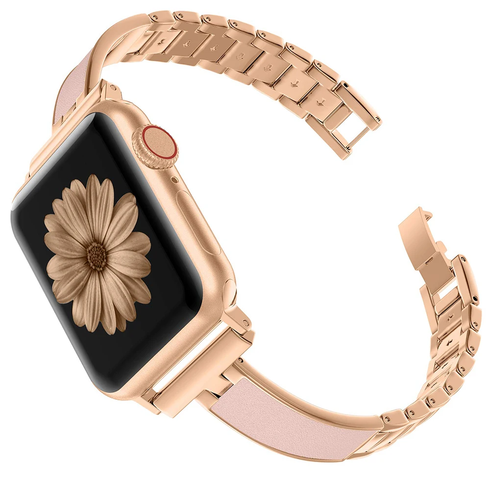 Ремешок металлический женский для Apple Watch Band Series 5 40 мм 44 м звеньевой браслет из