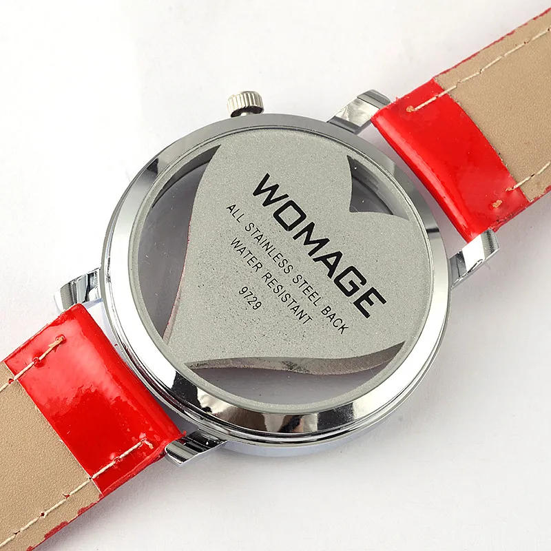 

Women WoMaGe Brand Watch Red Heart Design Watches Fashion Leather WristWatch Female saat Relojes relogio feminino montre femme