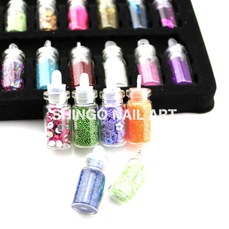 Набор подвесок для нейл-арта содержит 48 различных случайных жемчужин