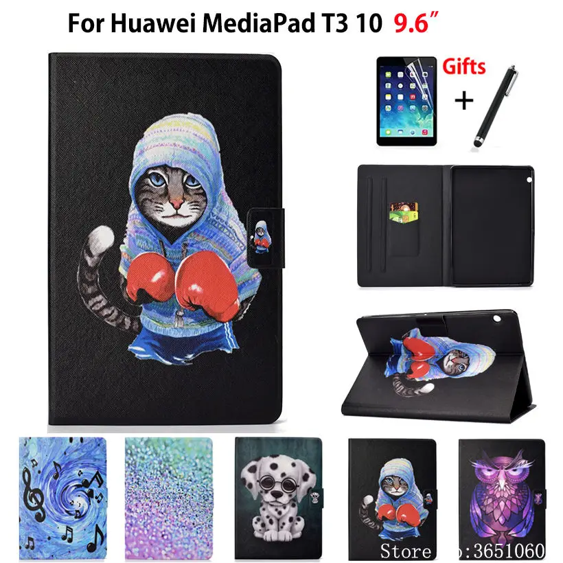 Чехол для Huawei MediaPad T3 10 AGS W09 L09 9 6 &quot милый кот силикон искусственная кожа чехол
