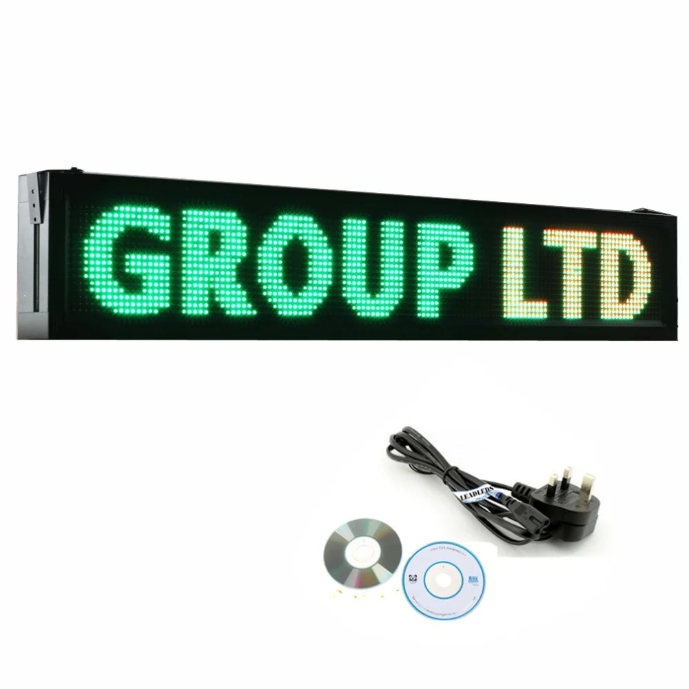 

41 X 9.5 inches P10 Outdoor RGY Tri-color LED Sign Board Waterproof Programmable Display Scrolling Advertising Business