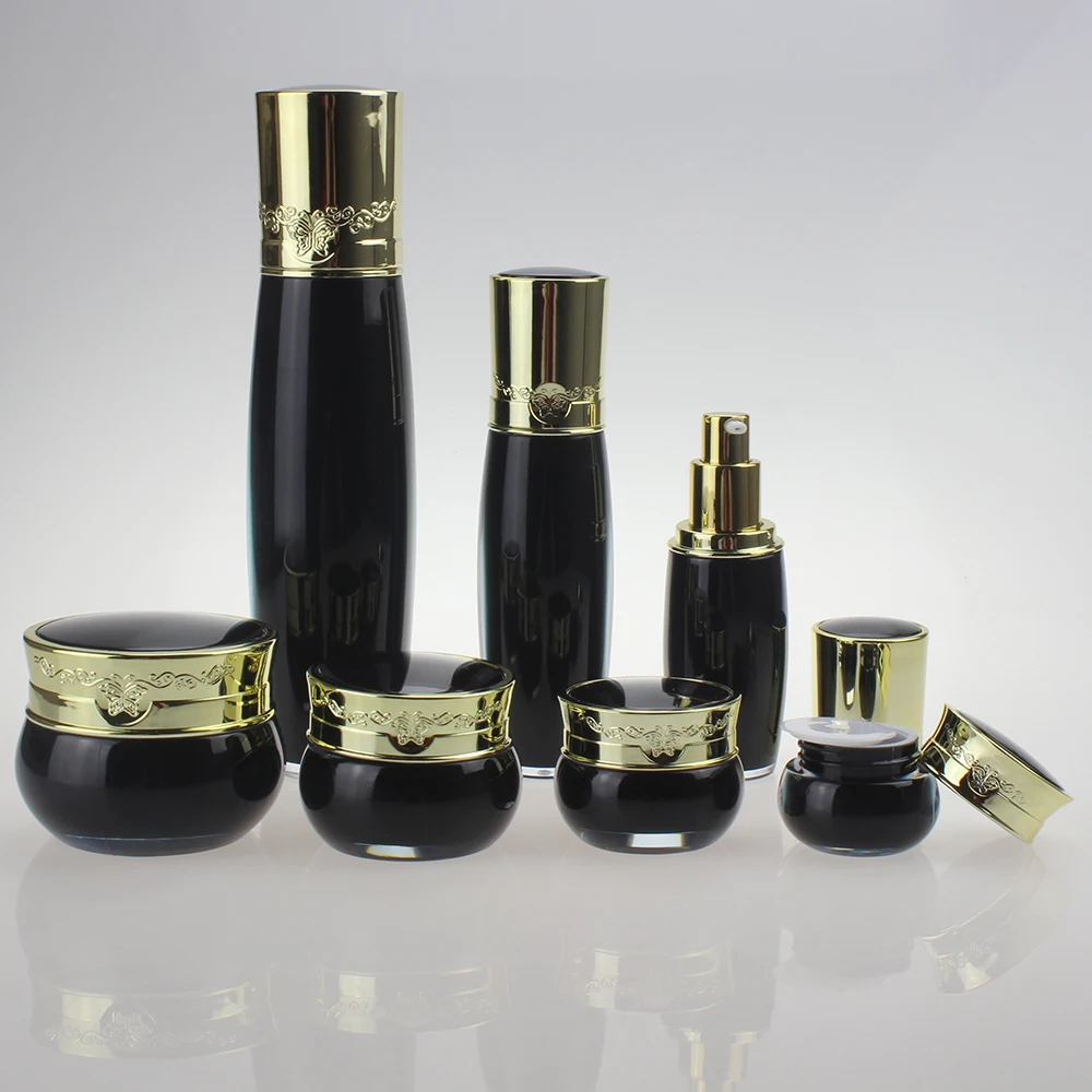 Лидер продаж черная пластиковая Косметическая Акриловая банка 30 мл пластиковый