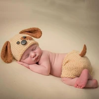newborn photography props baby boy photo shoot crochet dog outfits clothes infant fotografia accessories new born photo costume