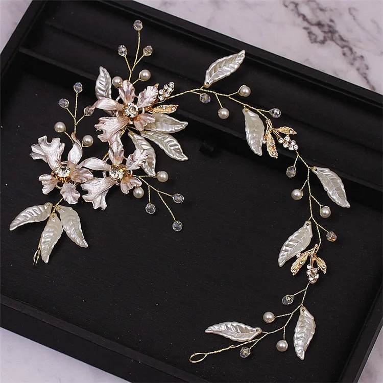 Свадебный цветок Circlet головной убор с жемчужинами Свадебная расческа для волос