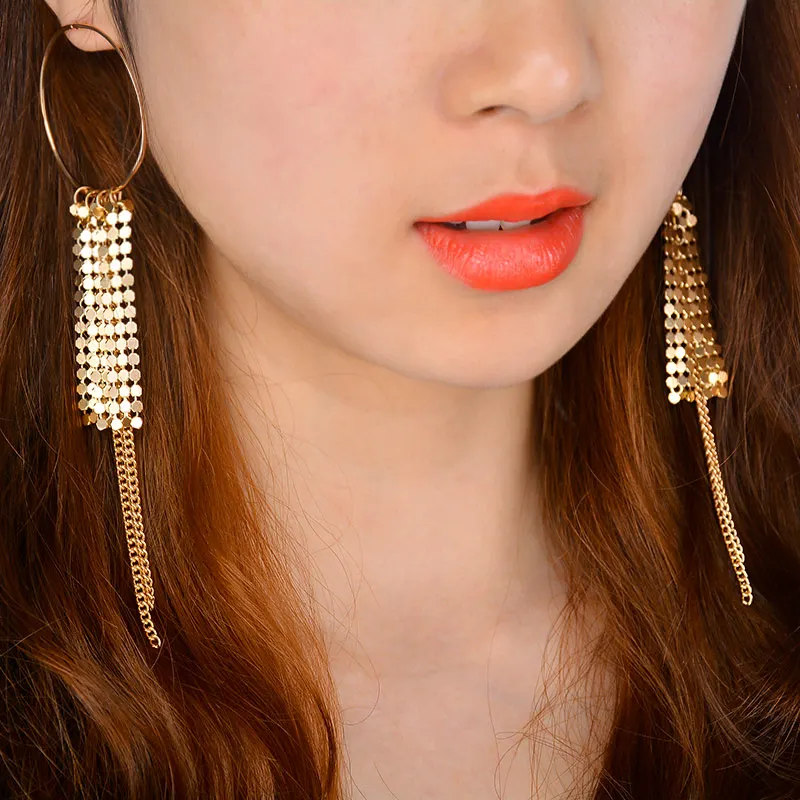 Готические анодированные голографические серьги Длинные украшения для вечерние