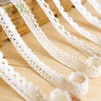 knitted cotton lace ribbon beige color5 yardpiecediy handmadewedding partycraft gift packingchild dressdecoration hb003