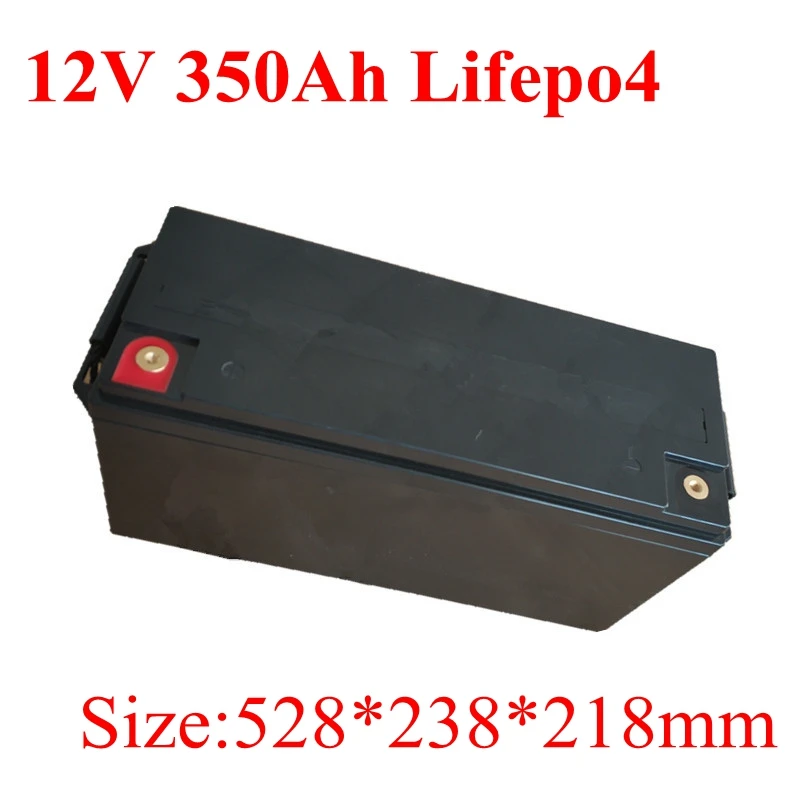 Водонепроницаемый 12V 350AH Lifepo4 литиевая батарея 100A BMS 4S 12 8 V для инвертора солнечной