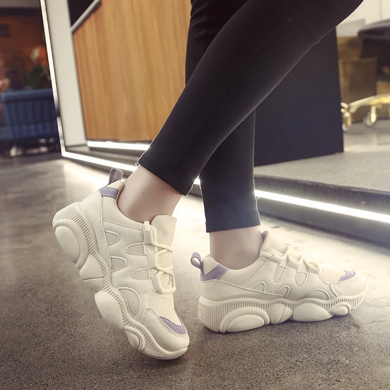 Women Sneakers 2018 New Couple Shoes Breathable Lightweight Female White Casual Tenis Feminino E457 | Обувь