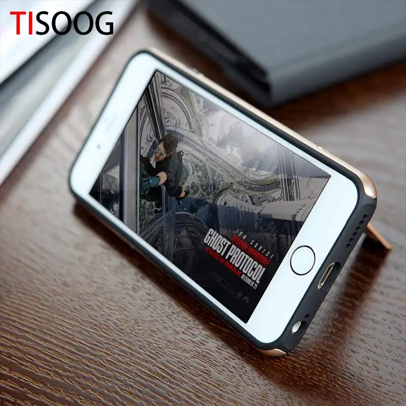 Tisoog кронштейн для Apple iPhone 6 6S 7 8 плюс Спорт антидетонационных чехол Стенд