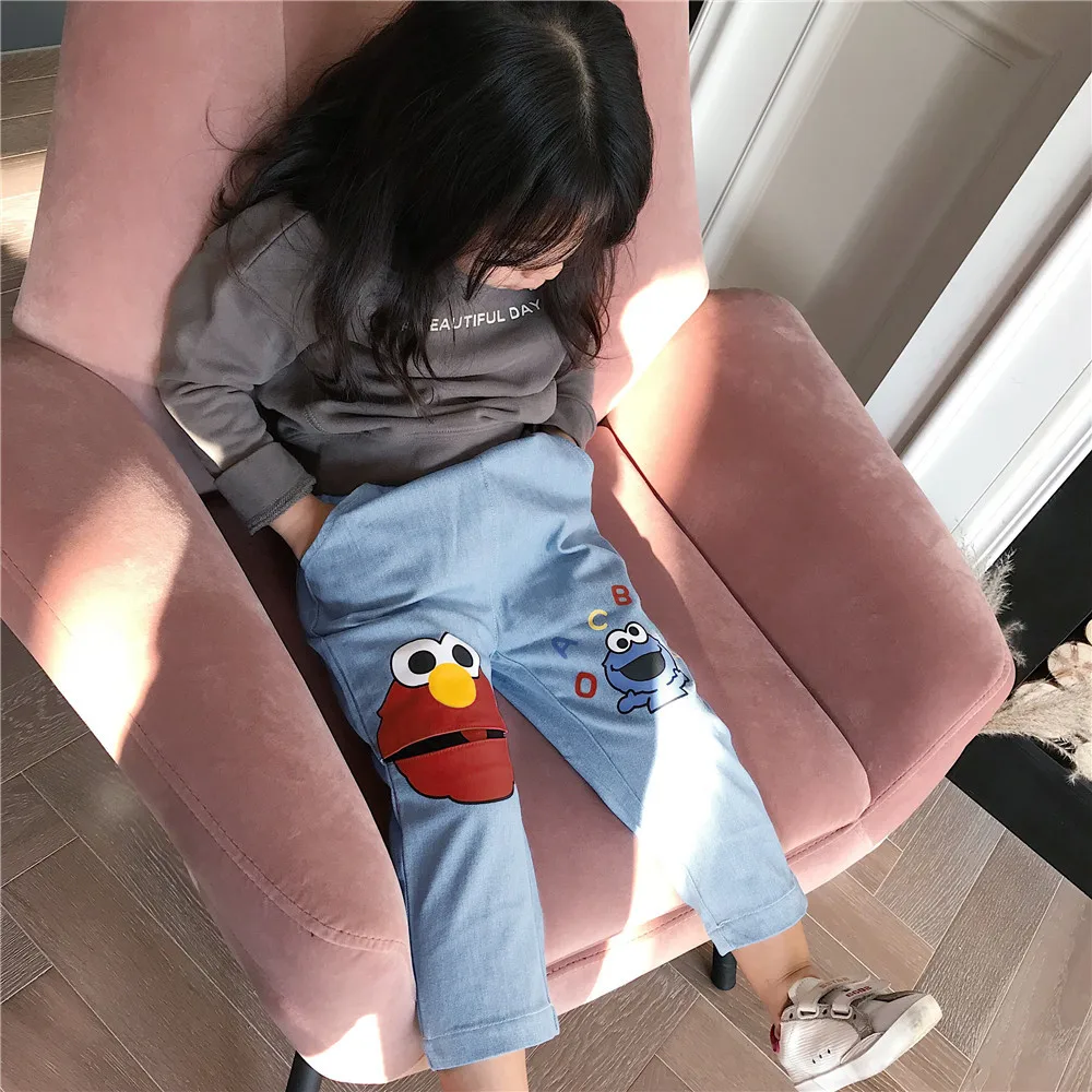 

[Limited supply] 2019 Spring&Summer New 3D Pattern Design Jeans Lovely Toddler Pants Girls Pants Denim Pants Legs Animal