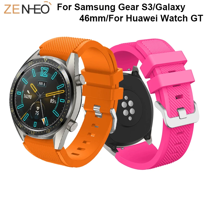 22 мм наручный ремешок для Huawei Watch GT силиконовый Samsung Galaxy 46 мм/Gear S3