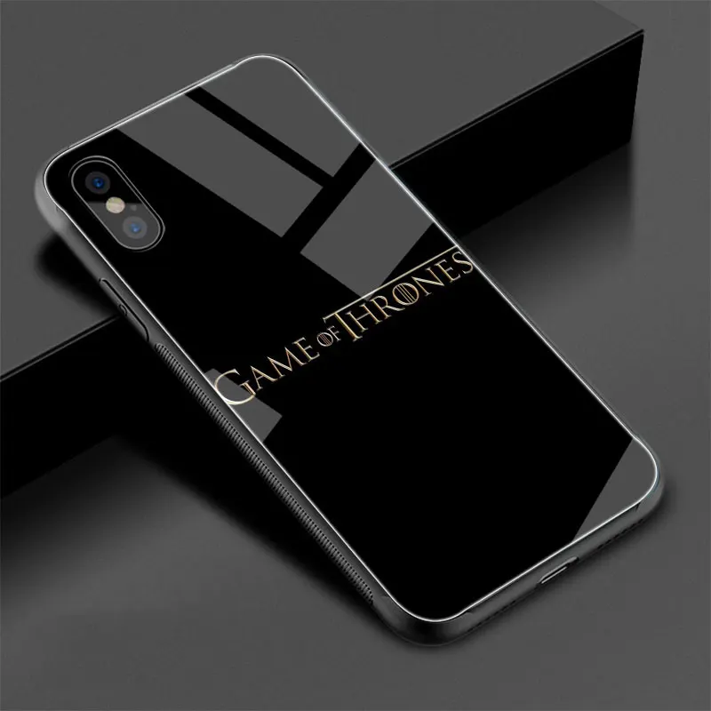 Черный чехол из закаленного стекла ТПУ с изображением Игры престолов для iPhone 11 Pro X или 10 8 7 6 6S Plus Xr Xs Max