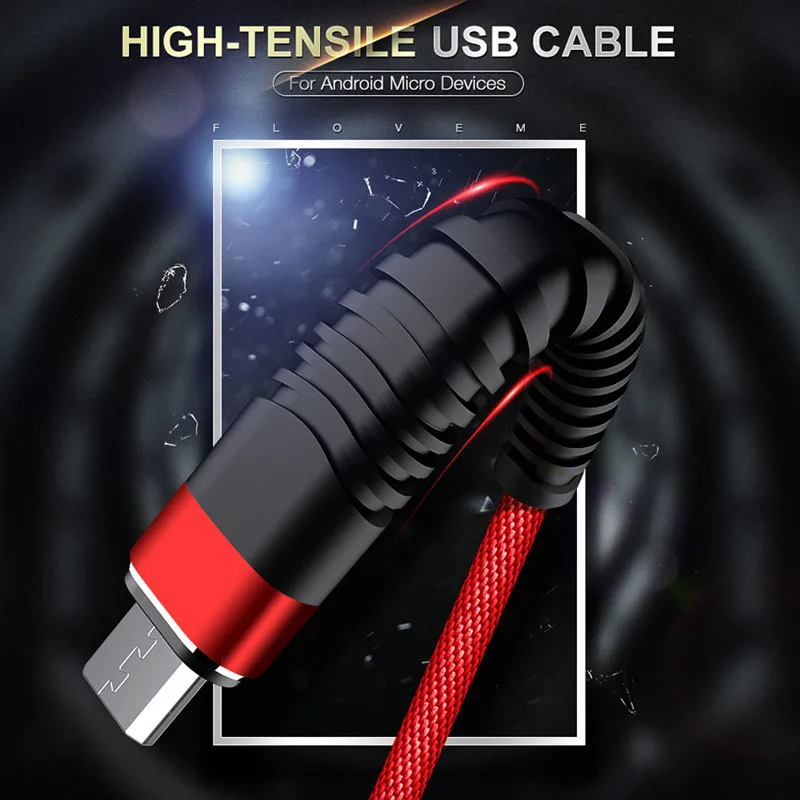 Нейлоновый металлический Шнур Micro USB для быстрой зарядки samsung galaxy s6 s7 edge j1 j3 j4 j5 j6 j7