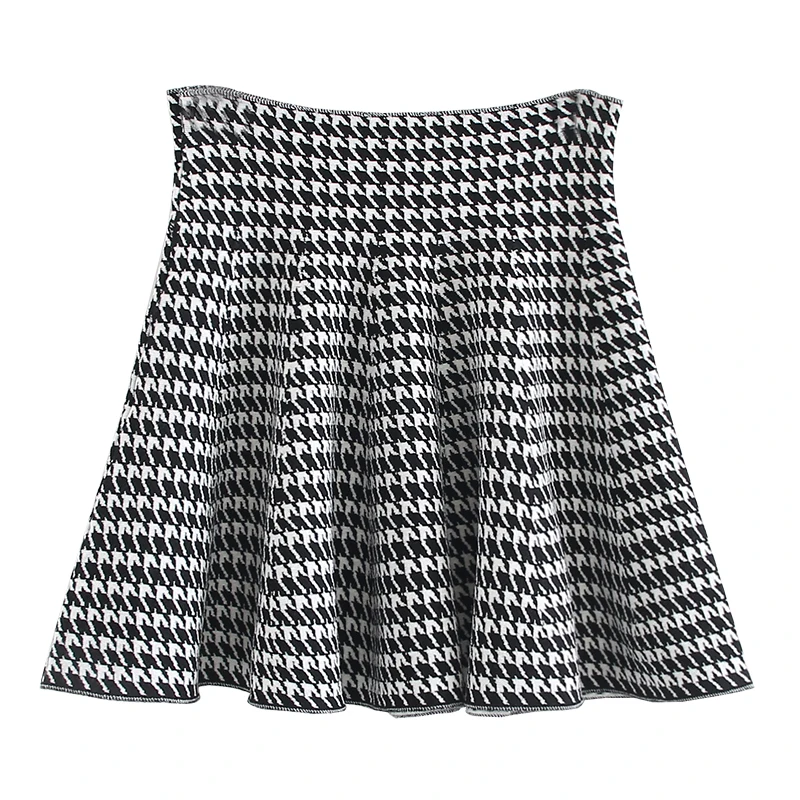 Юбка короткая трикотажная юбка-зонтик длиной до середины икры с высокой талией