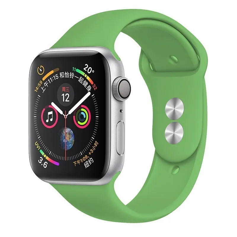 34 Green Мягкий ремешок для Apple Watch 42 мм серия 4 3 iwatch ремешок 38 мм 44 мм 40 мм pulseira correa браслет умные часы аксессуары петля - Цвет ремешка: 34 Green