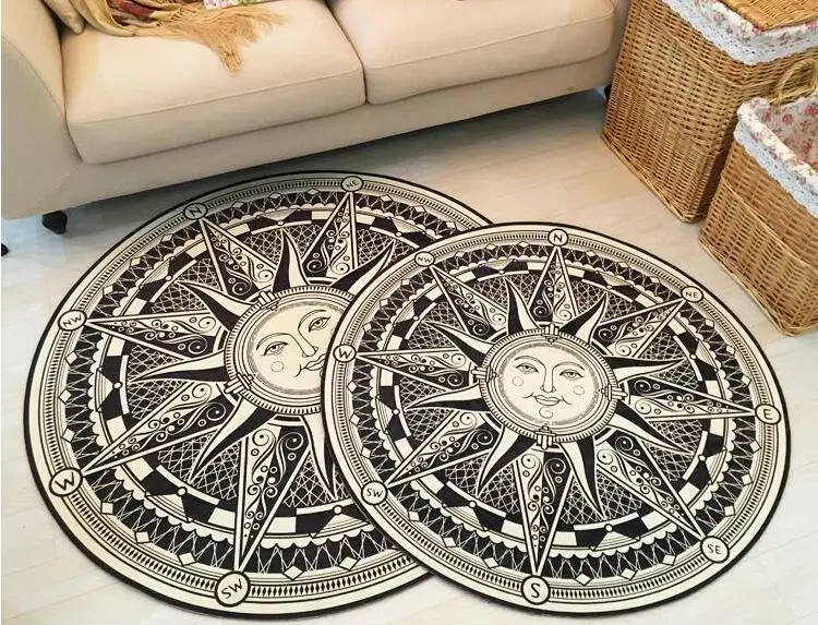 Европейский квадратный коврик fornasetti Titan в черном и белом цвете для гостиной, коврик для кофейного столика, нескользящий коврик для гостиной