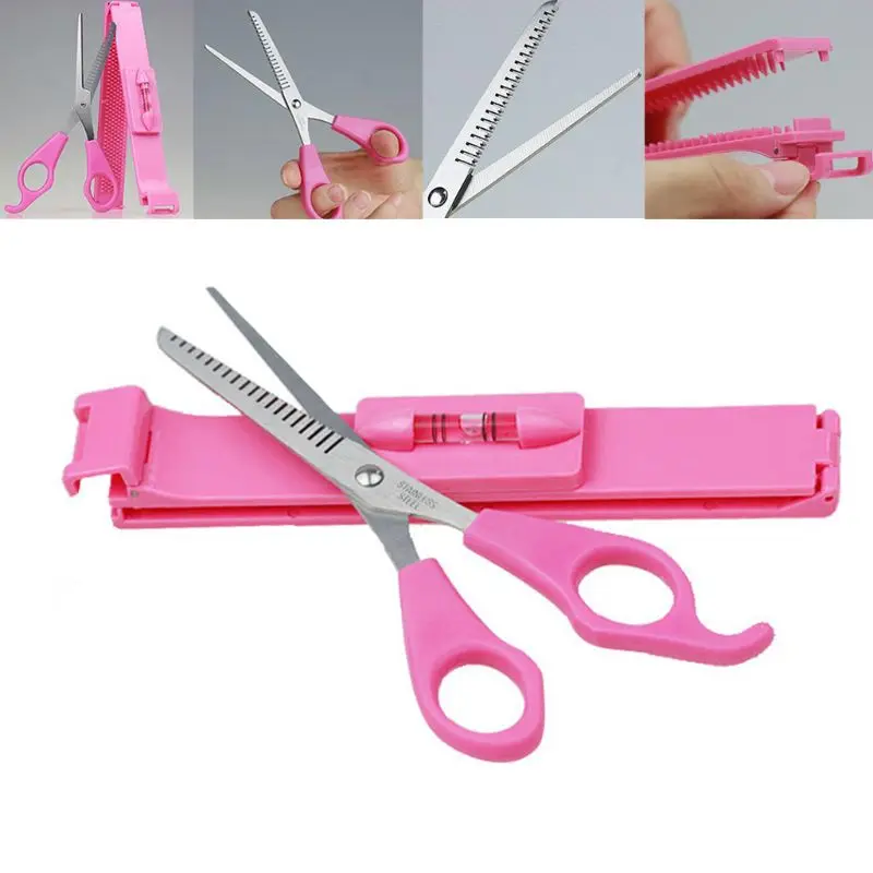 

Women Girls Professional Hair Cutting Leveler Bangs Clipper Guide Tools Set Home DIY Hairdressing Scissor Ruler Styling Kit