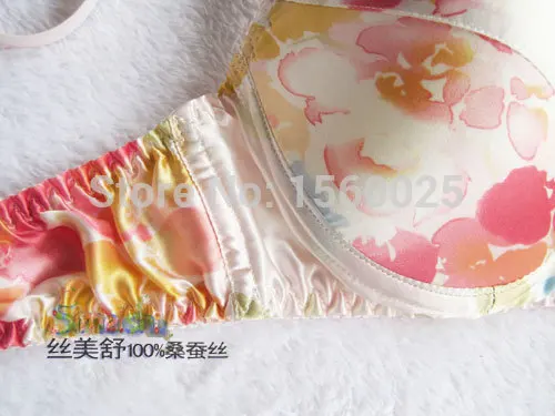 Бюстгальтер из чистого шелка двусторонний тонкий бюстгальтер 100% натурального с